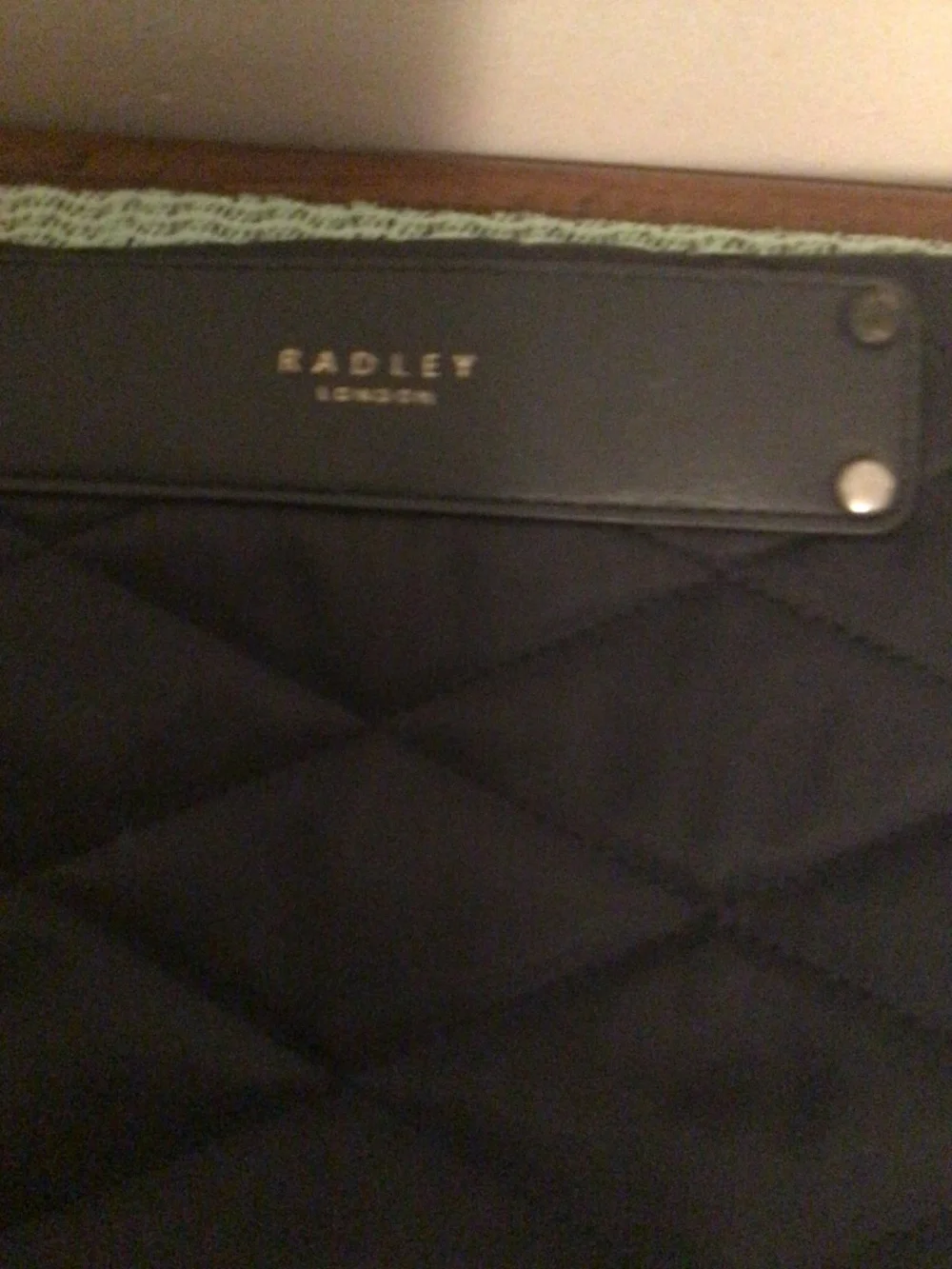 Ridley London quilted cross body bag with adjustable nylon strap